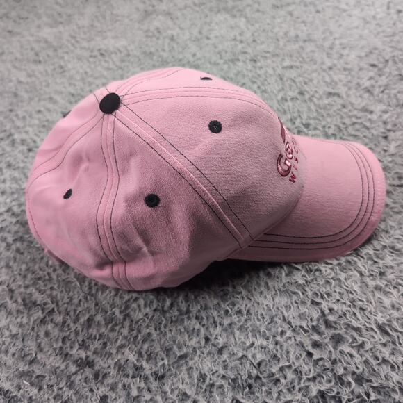 Breast Cancer Awareness Hat Women Pink Baseball Curve Bill Wisconsin Strap Back - Picture 4 of 6